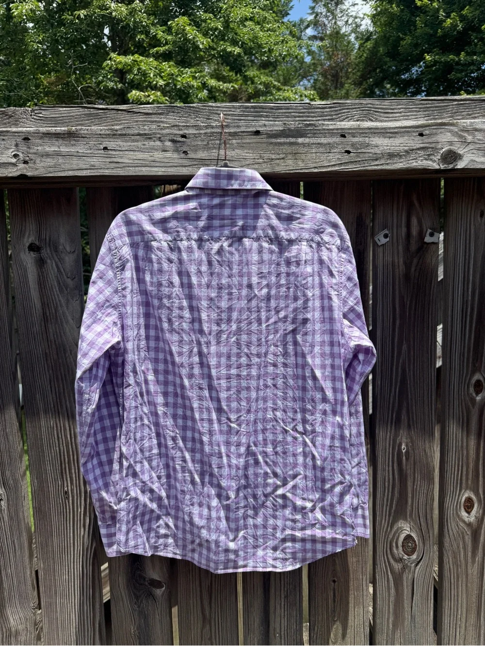 J. Crew Lavender Gingham Button-Down Shirt